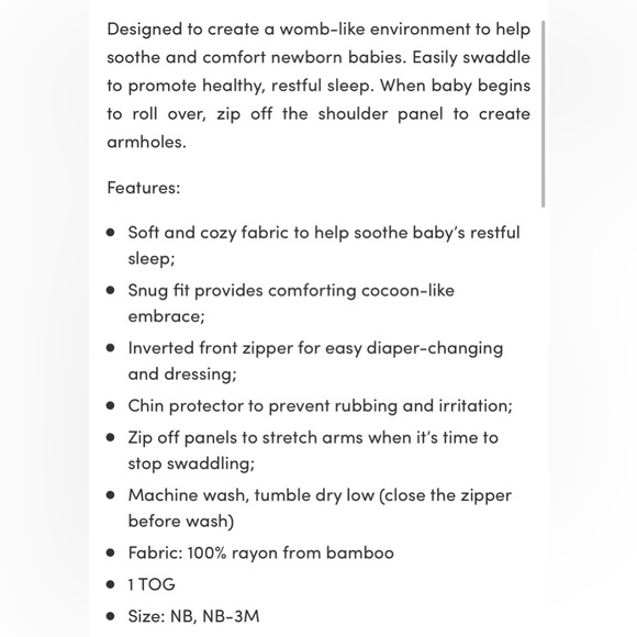 Silkberry Baby Bamboo Newborn Cocoon Sack 1 TOG (Daisy Giraffe Print) - Picture 7 of 8